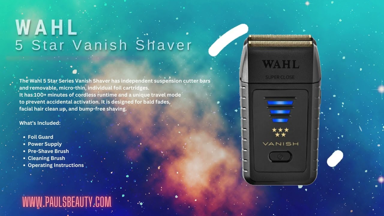 Wahl 5 Star Series Vanish Rechargeable Facial Shaver - Black