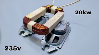 How to turn 2 Speakers 🔊 into 35000w Generator using microwave coils