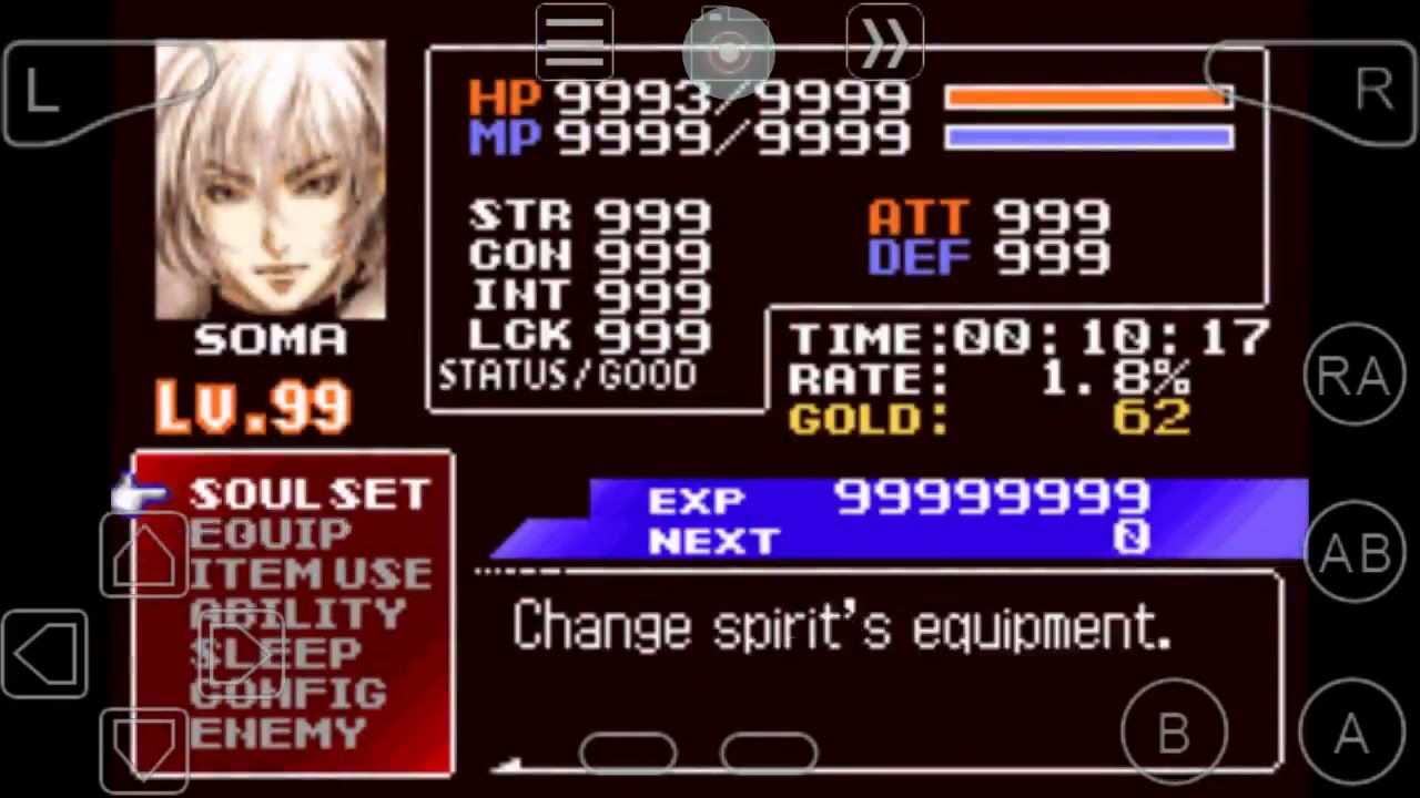 Playing Castlevania: Aria of Sorrow with Cheats Pt.5(Max Hp,Mana,Exp ...