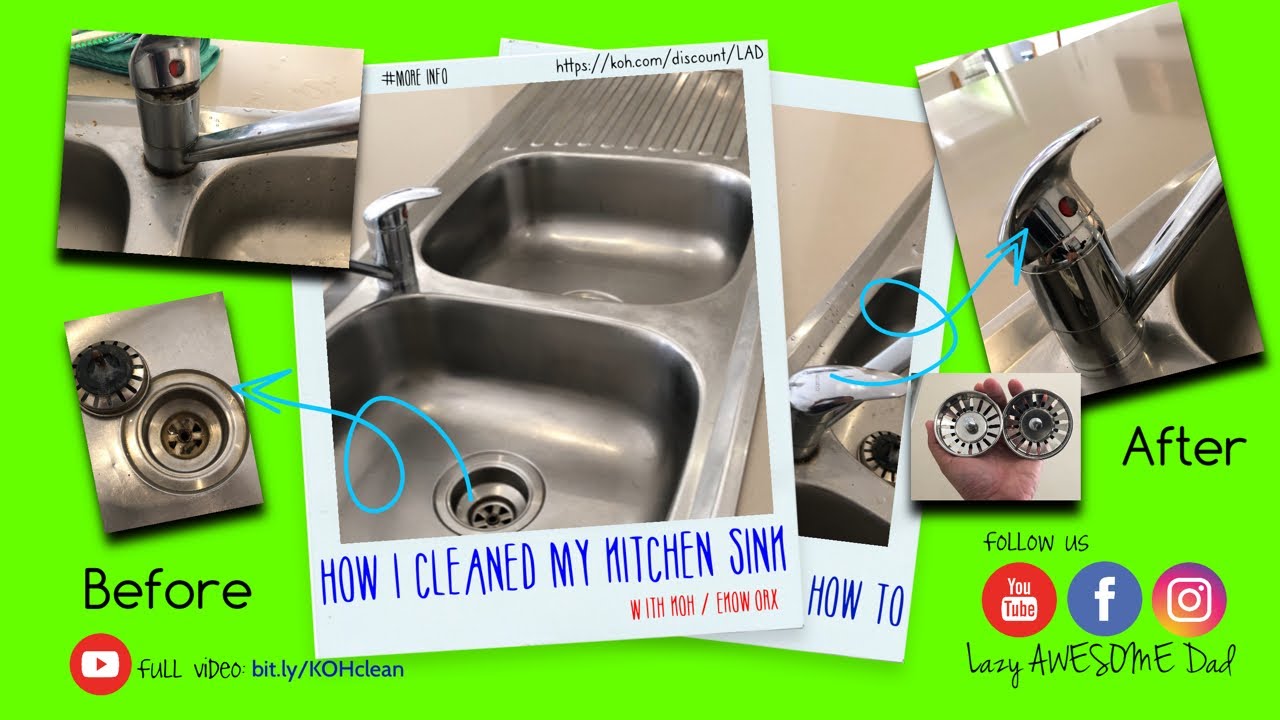 How I Cleaned A Dirty Smelly Kitchen Sink With Koh Cleaning Product Cleanedbykoh Promo Code Lad