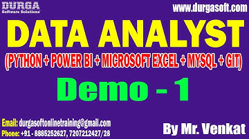 DATA ANALYST tutorials || Demo - 1 || by Mr. Venkat On 26-11-2025 @10AM (IST)