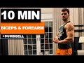 10 min dumbbell bicep  forearm workout  get huge biceps at home  velikaans