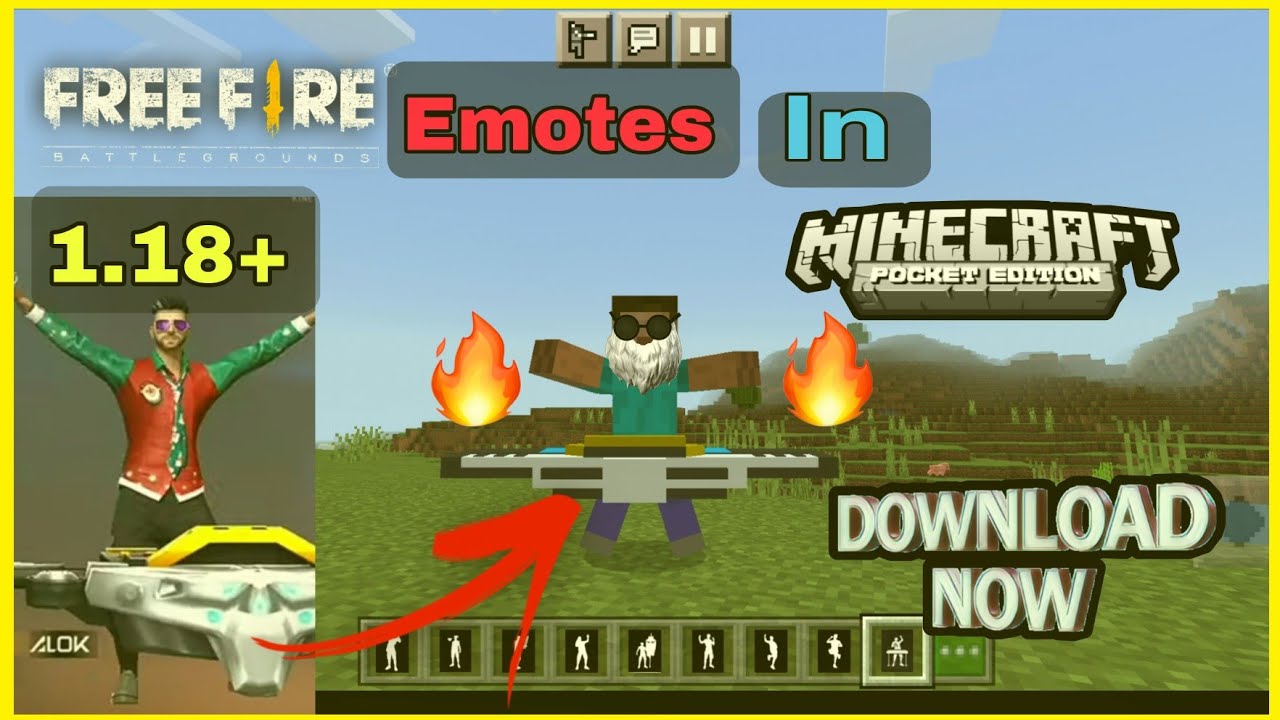 How To Download Free Fire Emote in Minecraft PE !! 2022🔥🔥