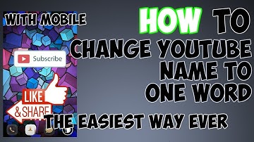 How to change YouTube Channel name to one word∥EASIEST WAY
