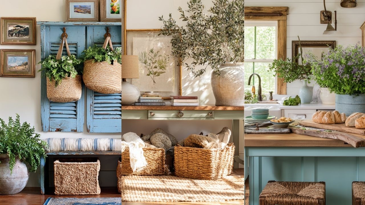 Cozy Rustic Farmhouse Interiors with Upcycled Wood Furniture Ideas