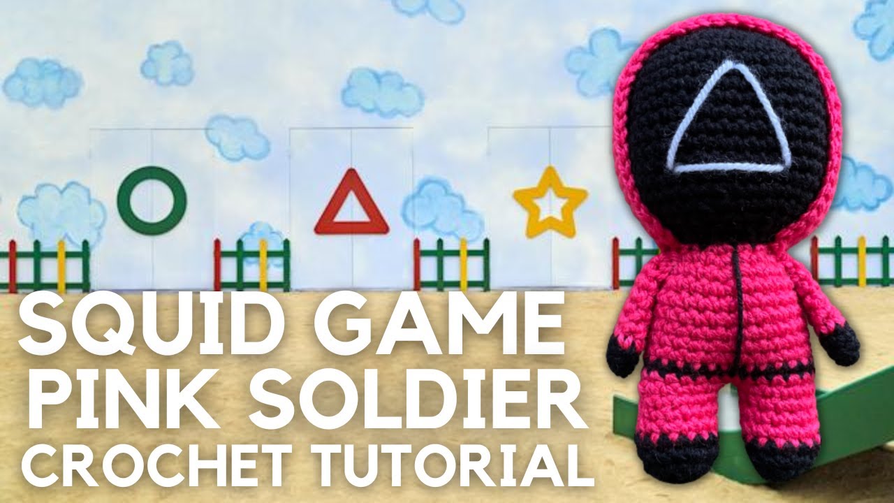 SQUID GAME PINK SOLDIER CROCHET TUTORIAL | FREE AMIGURUMI PATTERN
