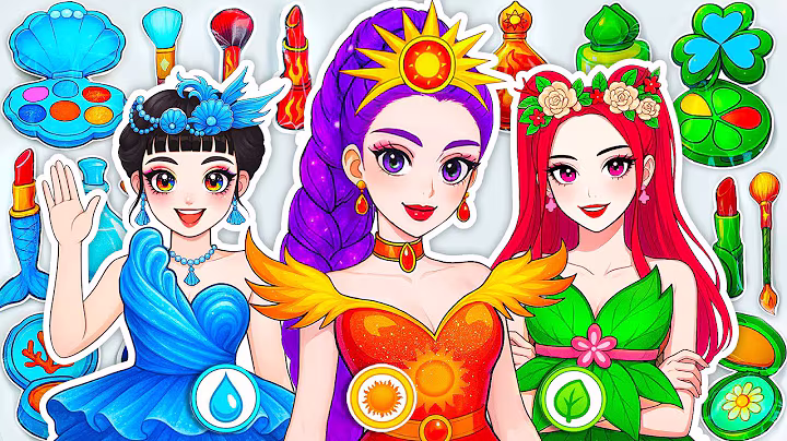 Paper DIY🎀KPOP DEMON HUNTERS Rumi, Mira, Zoey Elemental Fashion Skincare + Makeup Blind Bag Unboxing