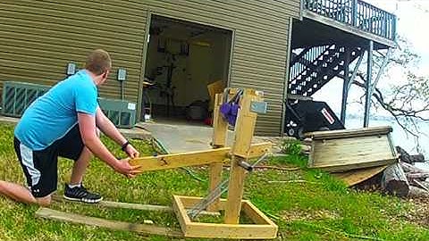 Shooting a catapult in slow motion