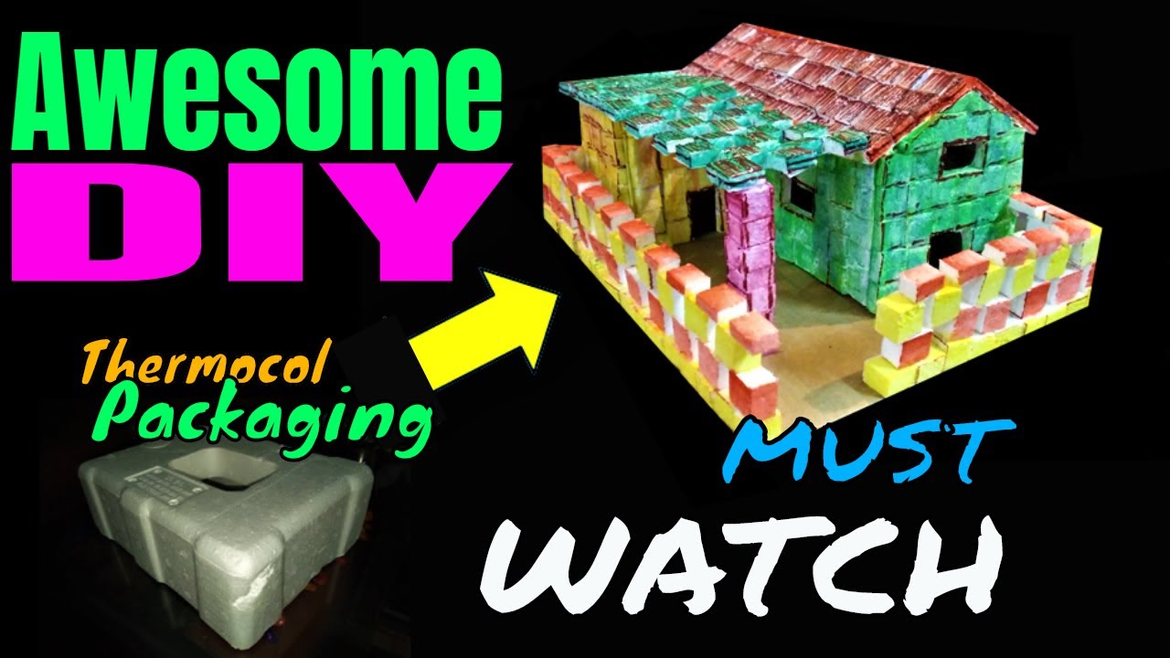 How To Make House From Waste Thermocol Packaging Thermocol Crafts how-to-make-house-from-waste-thermocol-packaging-thermocol-crafts