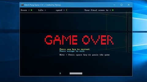 Batch Pong Game created with cmd !!