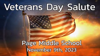 Page Middle School Veterans Day Ceremony - November 9, 2023