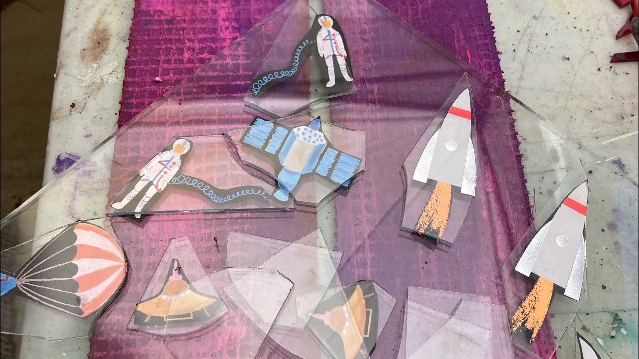 Part 5 Making a Tempered Safety Crash Glass Mosaic Landscape YouTube