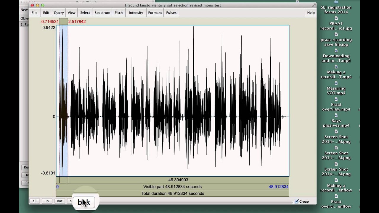 PRAAT editing sound window - YouTube