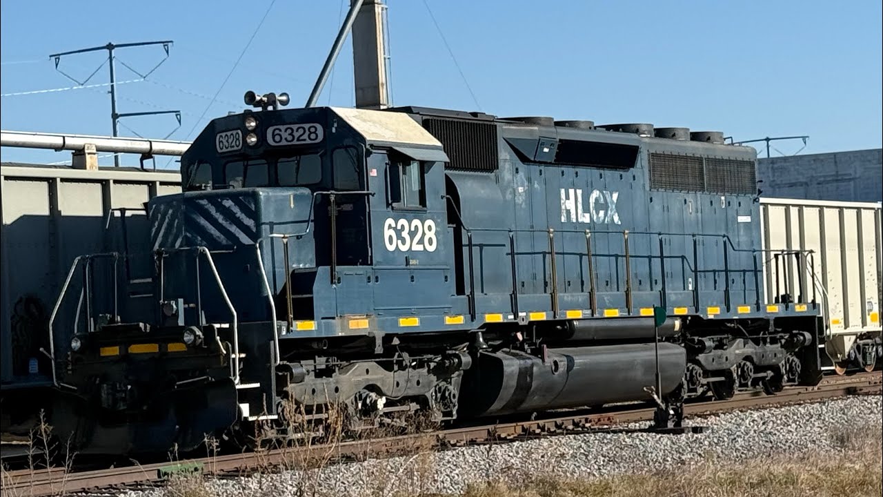 HLCX 6328 Leaves The Cement Plant In Morning Sunlight - YouTube