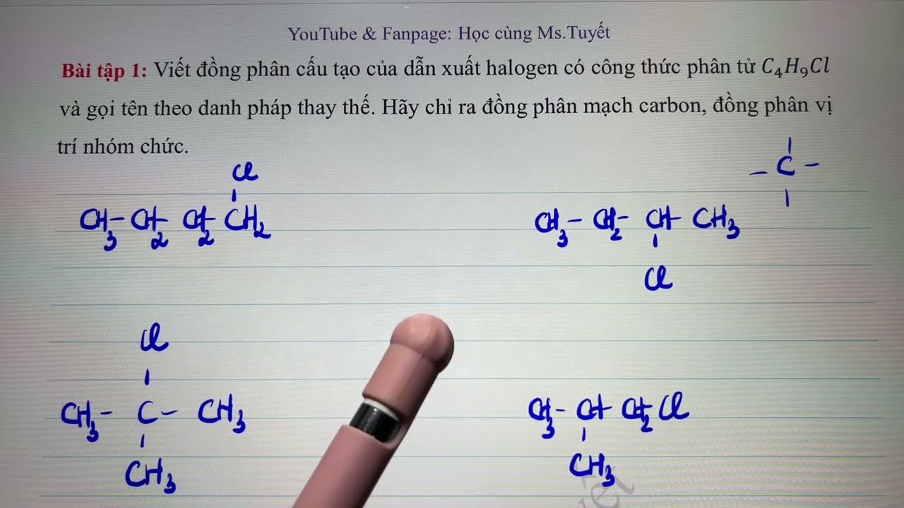 Hóa 11. Dẫn xuất Halogen - Đồng phân và danh pháp - Lý thuyết và bài tập