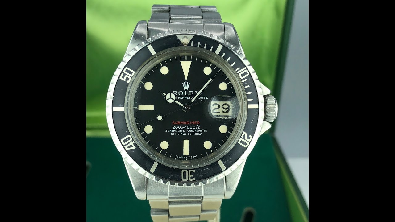 1969 Vintage Rolex 1680 Red Submariner Meter First MK1 Dial