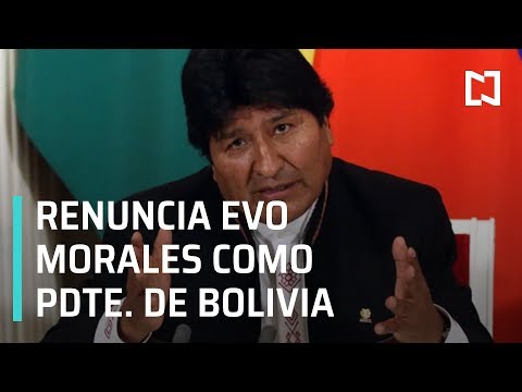 Renuncia Evo Morales como presidente de Bolivia