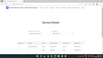 Python Django Project | School Vehicle Service Information System