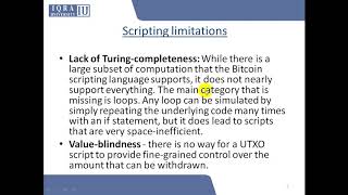 Bitcoin  Script and its limitations