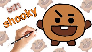 رسم شوقا bt21 / كيفية رسم شوقا (shooky) bt21