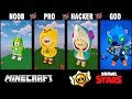 Minecraft Battle: NOOB vs PRO vs HACKER vs GOD: Brawl Stars LEON Build challenge in Minecraft