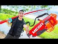 GO FISHING NERF GUNS BATTLE TOP 5 BEST VIDEOS | Pretty Girl Nerf War