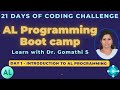 Day 1 al programming boot camp  21 days of coding challenge bootcamp tutorial