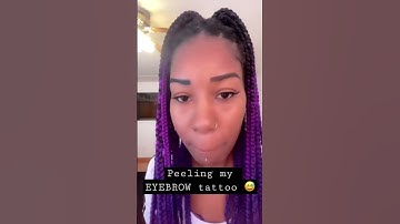 Peeling off my eyebrow tattoo! FAIL! One is DARKER than the other.😅🫣