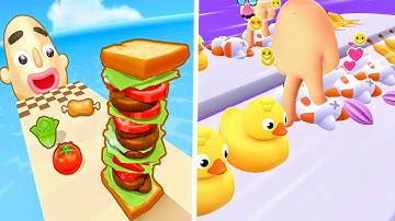 Sandwich Runner | Crushy Fingers - All Level Gameplay Walkthrough (Android iOS) Ep 1