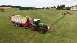 FENDT 942 VARIO + PÖTTINGER JUMBO 8540, GRASS SILAGE / SENÁŽE AGRA BŘEZNICE - JOHN DEERE 7R 330.