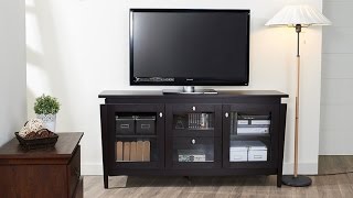 Black Sleek Contemporary TV Console for TVs up to 65″ Furniture of America Enitial Lab Cedric Modern Buffet Sleek Design With Roomy Storage Compartments