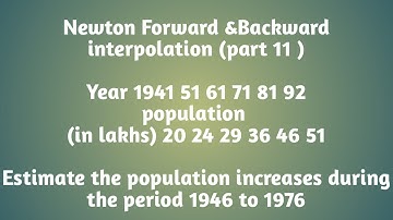 Newton Forward Interpolation | part 11