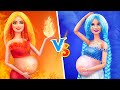 Desafio Calor vs Frio / 12 DIY Barbie Grávida Truques e Artesanatos