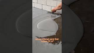 New colored sand flooring material, simple construction and high-end effect.