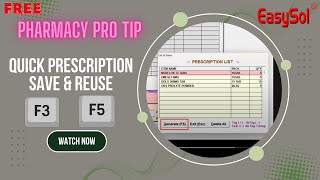 Save & Reuse Customer Prescriptions with F3 & F5 – Fast Pharmacy Billing Tips