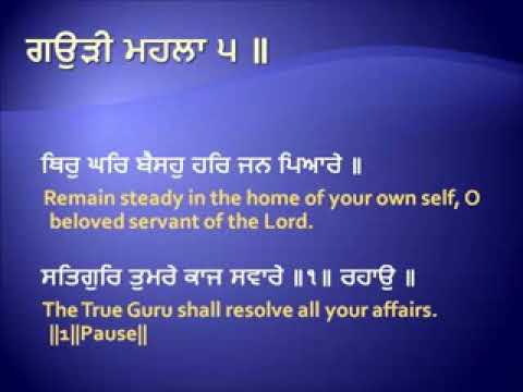 shabad thir kar baiso har jan pyare