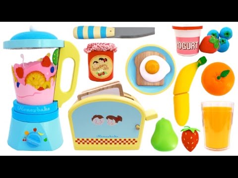 Toy Toaster Playset Breakfast Learn Colors & Fruits with Wooden Velcro Toys & Play Doh for Kids RL