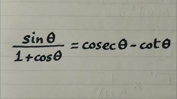 sinθ/(1+cosθ)=cosecθ-cotθ || Proving Trigonometric Identities