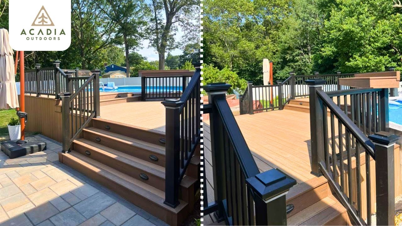 Multilevel pool deck Timelapse | Acadia Outdoors - YouTube