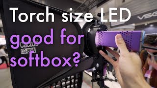 Torch size LED light yet strong enough for softbox! Lightcore at CP+ 2019 featuring Sundisc screenshot 2