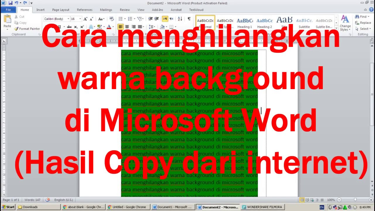 Cara menghilangkan warna background di Microsoft Word ...