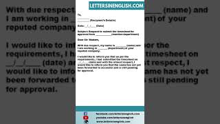 Request Letter to Submit Timesheet for Approval