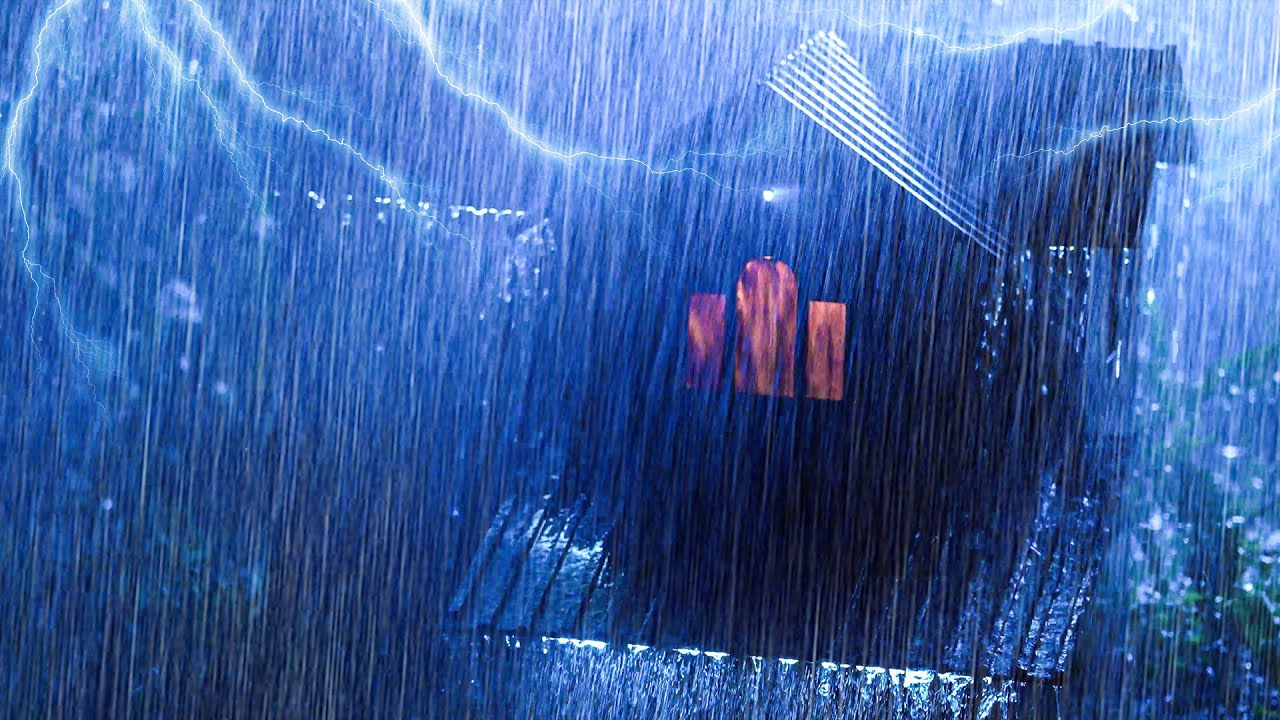 Duerme Rápido con Lluvia Fuerte y Truenos Sobre Techo de Metal en la ...