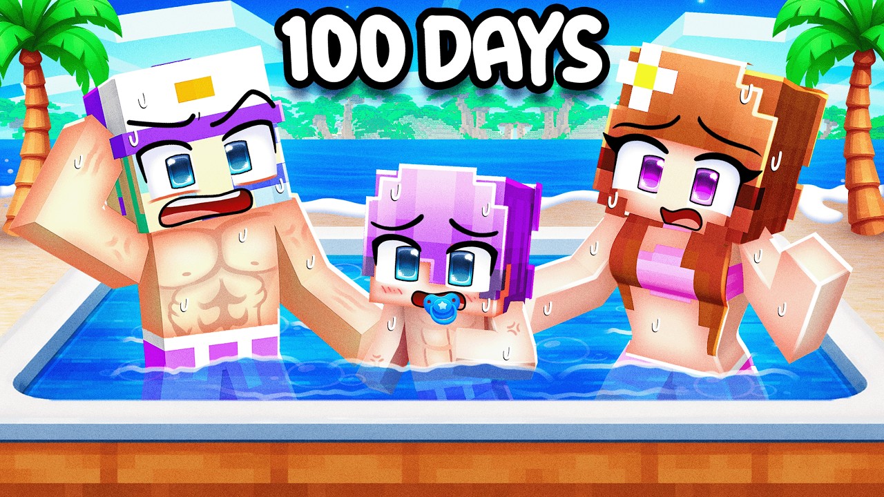 I Survived 100 Days in a POOL! (Minecraft)