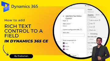 How to add Rich Text Control to a field in Microsoft Dynamics 365 CE | MS CRM
