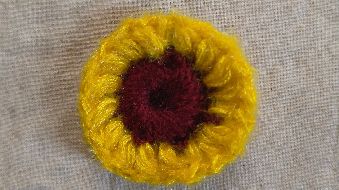 Easy Crochet Sun Flower motif 🌼 | Beautiful Crochet Flower in Minutes | Beginner Friendly