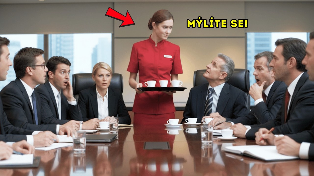 UKLÍZEČKA OPRAVILA GENERÁLNÍHO ŘEDITELE, KDYŽ PŘI SCHŮZCE SERVIROVALA KÁVU... KDYŽ SLYŠELI, CO ŘEKLA
