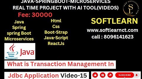 In this video we can learn what is Transaction Management in Jdbc.