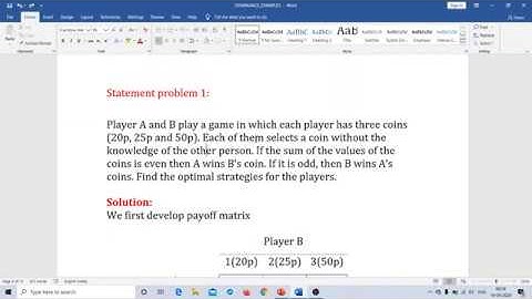 OPERATIONS RESEARCH - GAME THEORY - PART 3