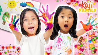 Emma VS Kate Kaji Family Fun Challenges with Slime and Art